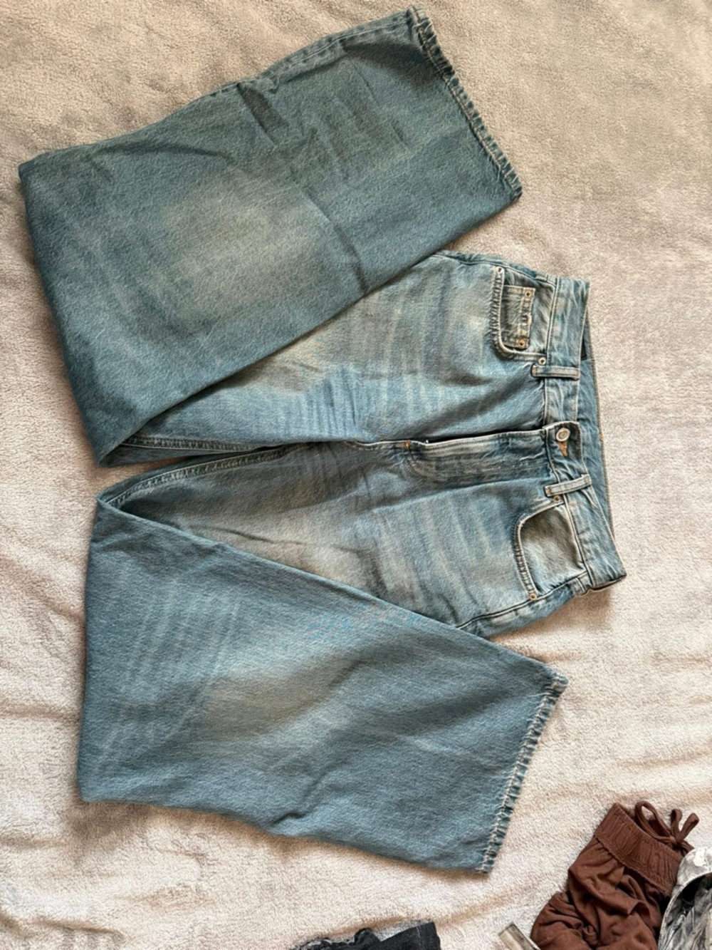 Zara Light Blue Wide Leg Jeans